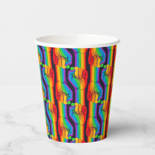 Rainbow Fist Pattern Paper Cups (Left)