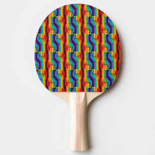 Rainbow Fist Pattern Ping Pong Paddle