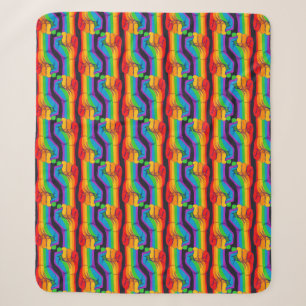 Rainbow Fist Pattern Sherpa Blanket