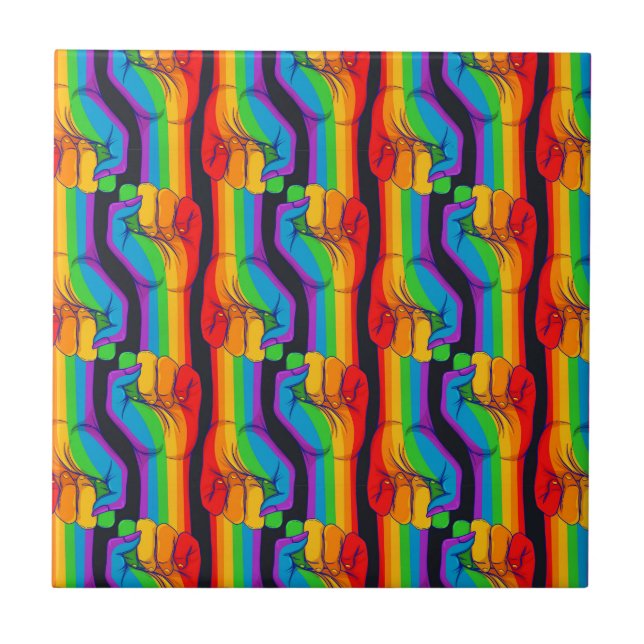 Rainbow Fist Pattern Tile (Front)