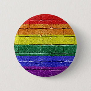 Rainbow flag 6 cm round badge