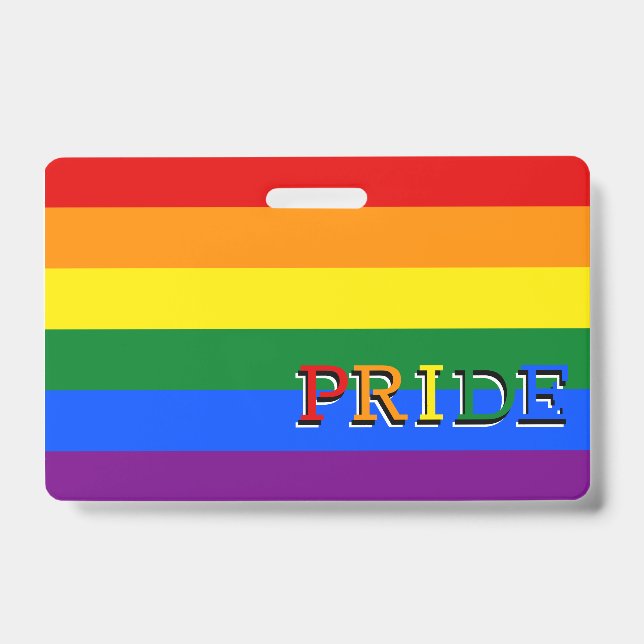Rainbow Flag Badge & LGBT, Pride ID Badge (Front)