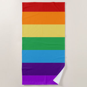 Rainbow flag beach towel