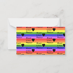 Rainbow Flag Black Lives Matter Text LGBTQ Card