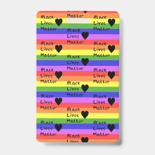 Rainbow Flag Black Lives Matter Text LGBTQ ID Badge