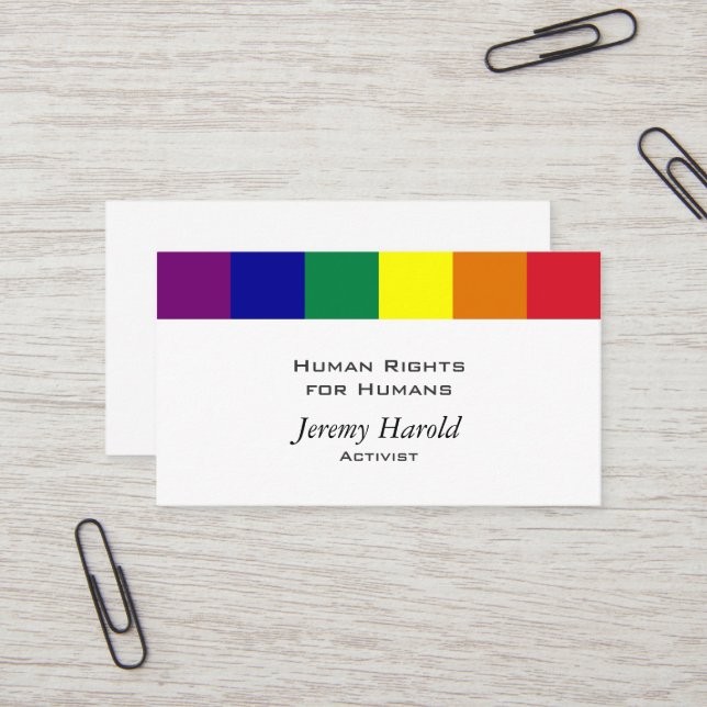Rainbow Flag Business Card (Front/Back In Situ)