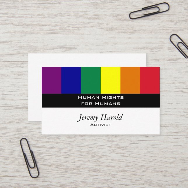 Rainbow Flag Business Card (Front/Back In Situ)