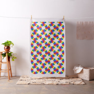 RAINBOW FLAG BUTTON RAYS + your backgr. & ideas Fabric