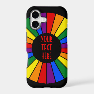 RAINBOW FLAG BUTTON RAYS + your sign or text