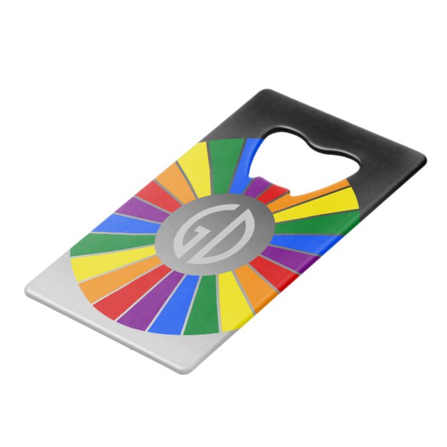 RAINBOW FLAG BUTTON RAYS + your sign or text (Front Angled)