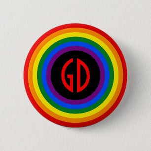 RAINBOW FLAG BUTTON + your sign or monogram