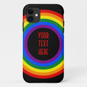 RAINBOW FLAG BUTTON + your sign or text Case-Mate iPhone Case