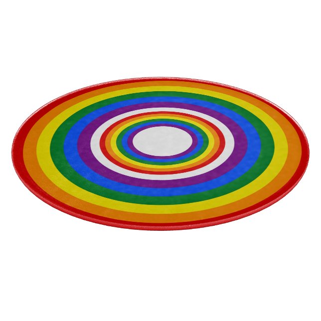 RAINBOW FLAG BUTTON + your sign or text Cutting Board (Corner)