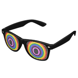 RAINBOW FLAG BUTTON + your sign or text Retro Sunglasses