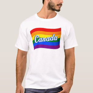 Rainbow Flag Canada Canadian Gay Pride LGBT LGBTQ T-Shirt