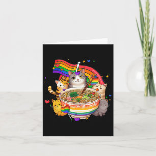 Rainbow Flag Cats Ramen Anime Gay Pride Month Lgbt Card
