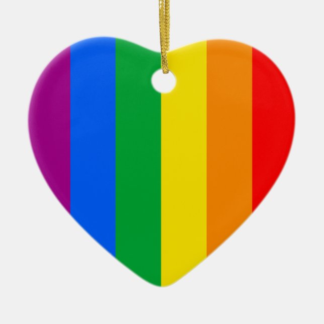Rainbow Flag Ceramic Tree Decoration (Front)