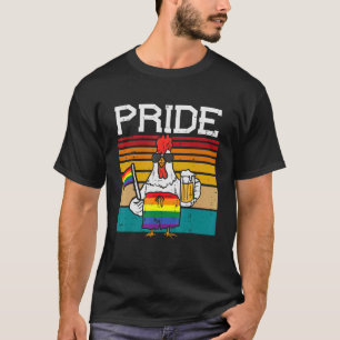 Rainbow Flag Chicken Hen Lgbt Pride Month Gay Ally T-Shirt