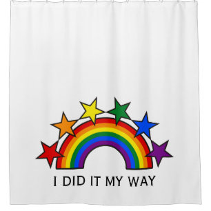 RAINBOW FLAG COLORS stars garland III + your ideas Shower Curtain