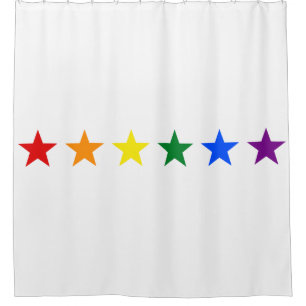 RAINBOW FLAG COLORS stars garland + your ideas Shower Curtain