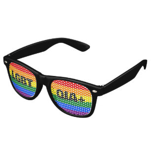 RAINBOW FLAG COLORS STRIPES + your ideas Retro Sunglasses