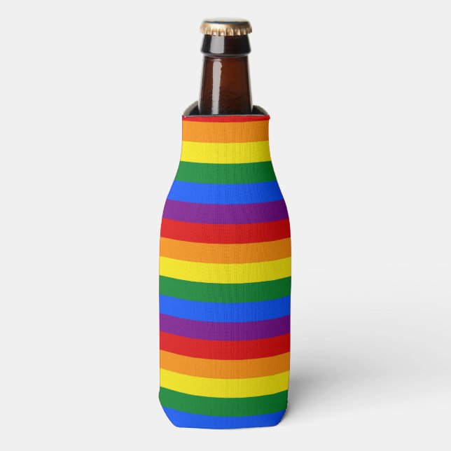 RAINBOW FLAG COLORS + your ideas Bottle Cooler (Bottle Front)