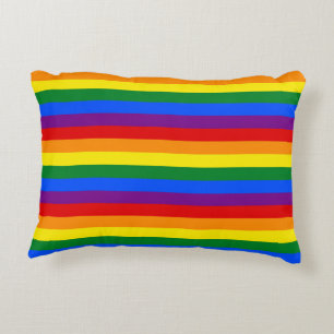 RAINBOW FLAG COLORS + your ideas Decorative Cushion