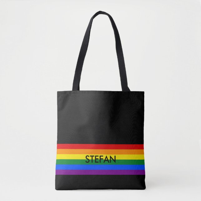 RAINBOW FLAG COLORS + your ideas Tote Bag (Front)