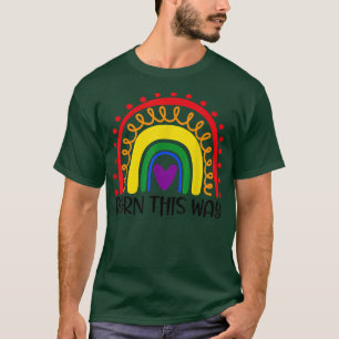 Rainbow Flag Colours Born This Way LGBTQ T-Shirt