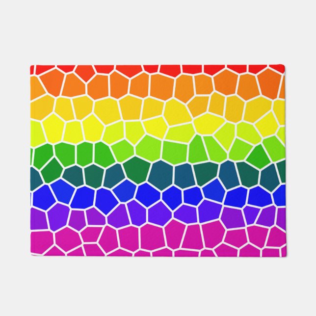 Rainbow Flag Colours Design LGBTQ Gay Pride Doormat (Front)