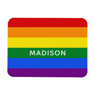 Rainbow Flag custom name magnet