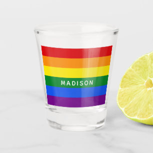 Rainbow Flag custom name shotglass Shot Glass