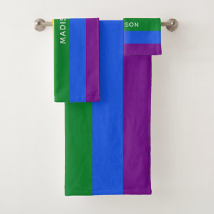 Rainbow Flag custom name towel set
