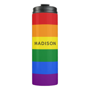 Rainbow Flag custom name tumbler