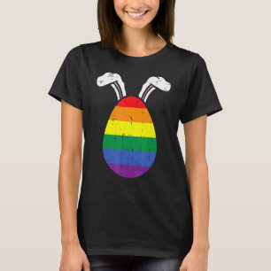 Rainbow Flag Egg Bunny Ears Gay Pride Easter Lgbt T-Shirt