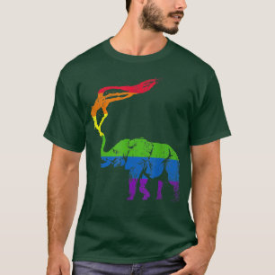 Rainbow Flag Elephant Gay Pride Month Africa Anima T-Shirt