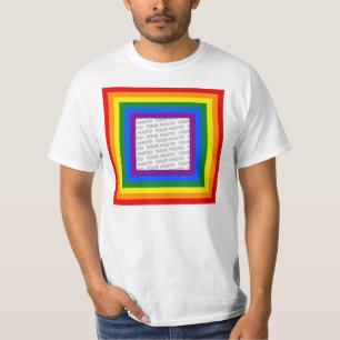 RAINBOW FLAG FRAME + your sign or image T-Shirt