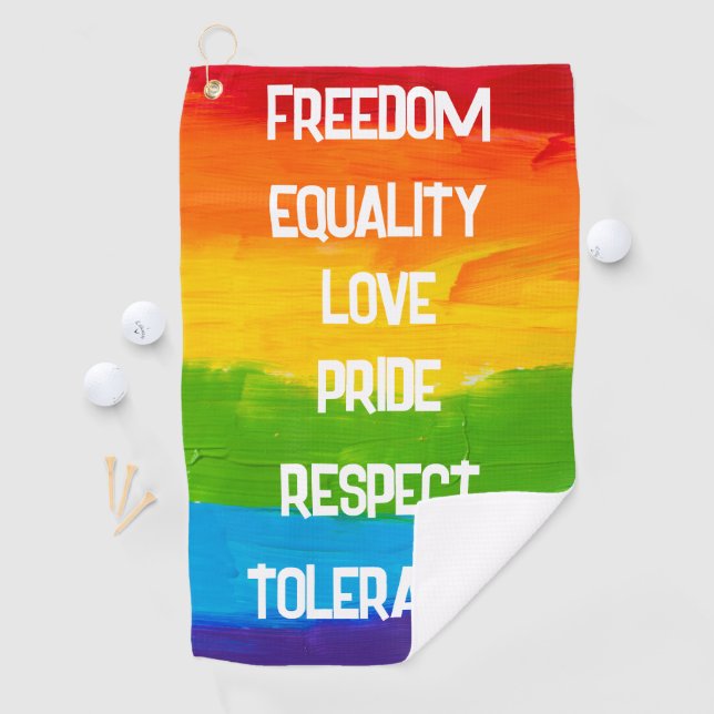 Rainbow Flag Gay Lesbian LGBT Golf Towel (InSitu)