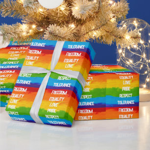 Rainbow Flag Gay Lesbian LGBT Wrapping Paper