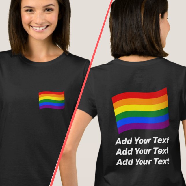 Rainbow Flag Gay Pride Flag 2 Sides Print LGBTQ T-Shirt (Creator Uploaded)