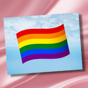 Rainbow Flag Gay Pride LGBT LGBTQ love is love Postcard