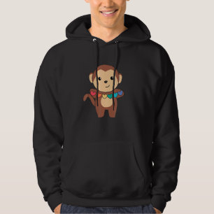 Rainbow Flag Gay Pride Lgbtq Heart Monkey Hoodie