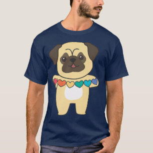 Rainbow Flag Gay Pride Lgbtq Heart Pug  T-Shirt