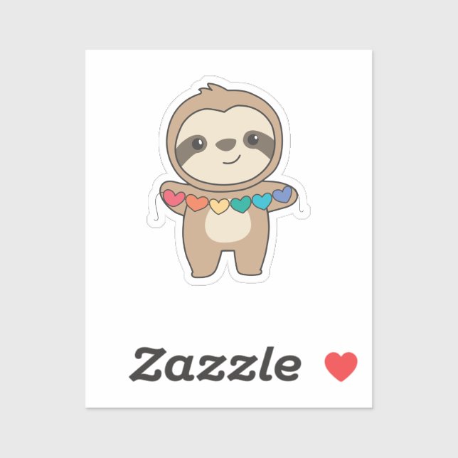 Rainbow Flag Gay Pride Lgbtq Hearts Sloth (Sheet)