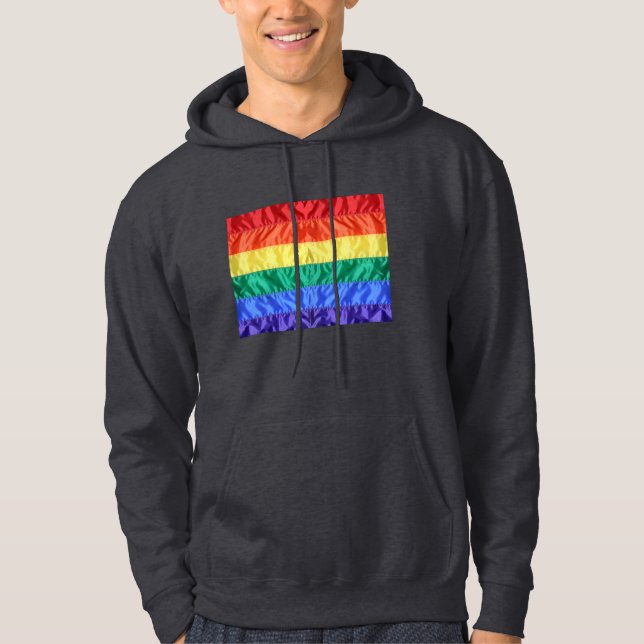 Rainbow Flag Gay Pride LGBTQ LGBT love is love Hoodie (Front)