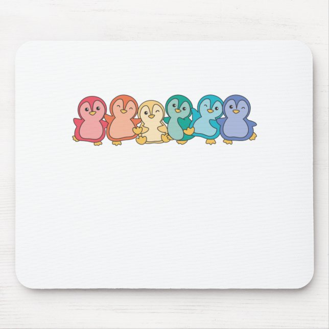Rainbow Flag Gay Pride Lgbtq Penguin Cute Penguin Mouse Pad (Front)