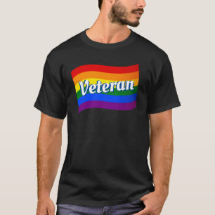 Rainbow Flag gay veteran gay military LGBT LGBTQ T-Shirt