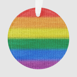 Rainbow Flag knitting Stripes seamless pattern Ornament