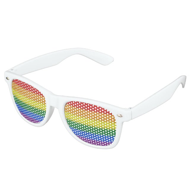 Rainbow Flag knitting Stripes seamless pattern Retro Sunglasses (Angled)