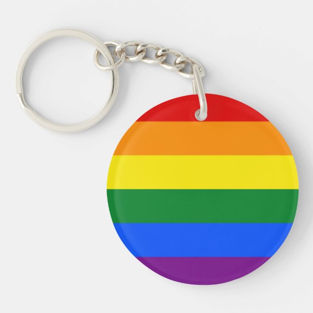 rainbow flag lgbt gay pride feminist key ring (Front)